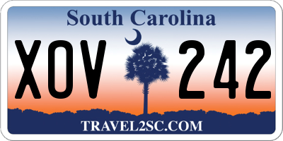 SC license plate XOV242