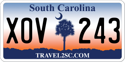 SC license plate XOV243