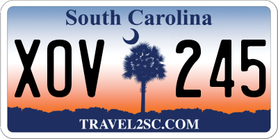 SC license plate XOV245