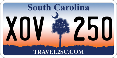 SC license plate XOV250