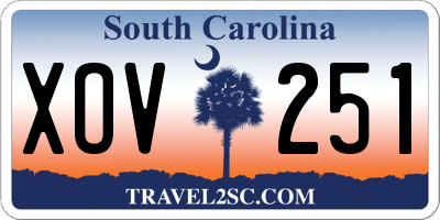 SC license plate XOV251