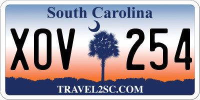 SC license plate XOV254