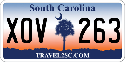 SC license plate XOV263