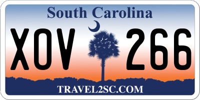 SC license plate XOV266