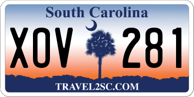 SC license plate XOV281