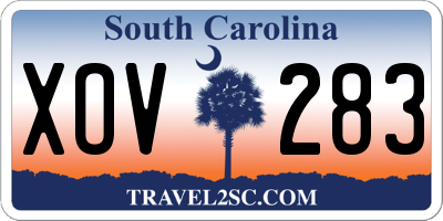 SC license plate XOV283