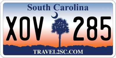 SC license plate XOV285