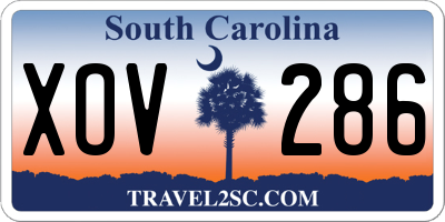 SC license plate XOV286
