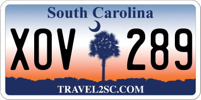 SC license plate XOV289