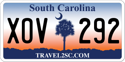 SC license plate XOV292