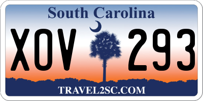 SC license plate XOV293
