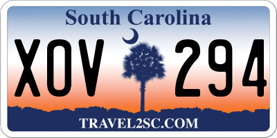 SC license plate XOV294
