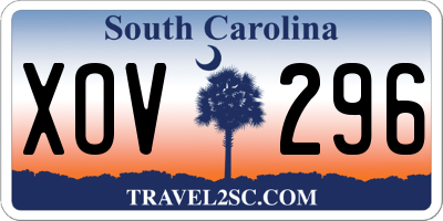 SC license plate XOV296