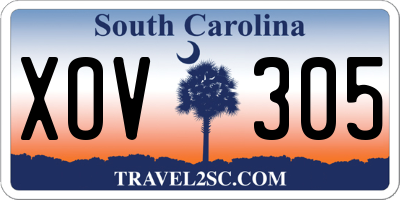SC license plate XOV305