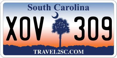 SC license plate XOV309