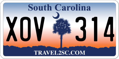 SC license plate XOV314