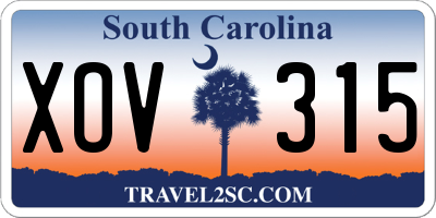SC license plate XOV315
