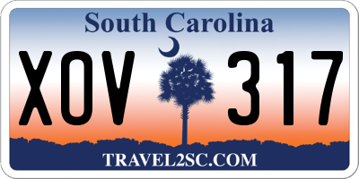 SC license plate XOV317