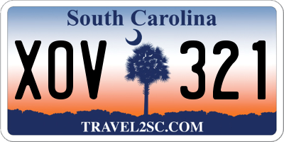 SC license plate XOV321