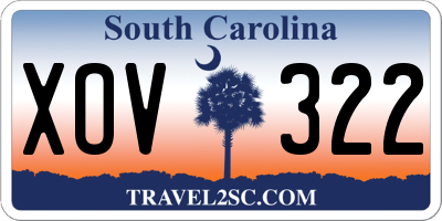 SC license plate XOV322
