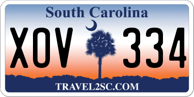 SC license plate XOV334
