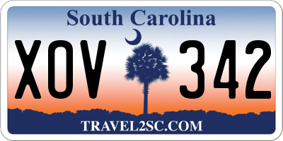 SC license plate XOV342