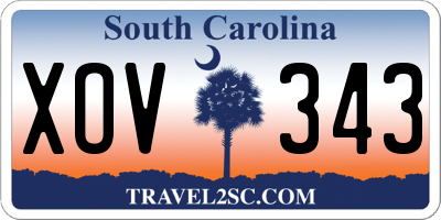 SC license plate XOV343