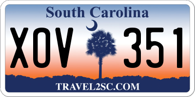 SC license plate XOV351