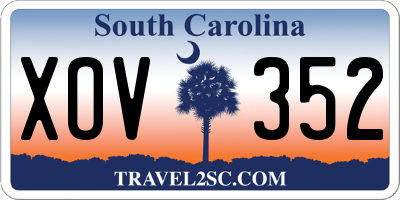 SC license plate XOV352