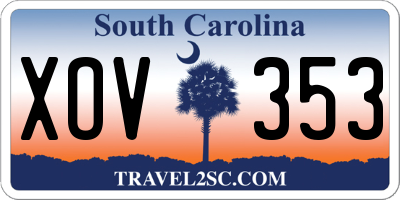SC license plate XOV353