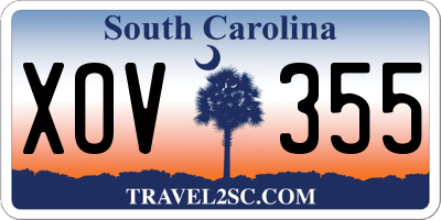 SC license plate XOV355