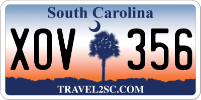 SC license plate XOV356