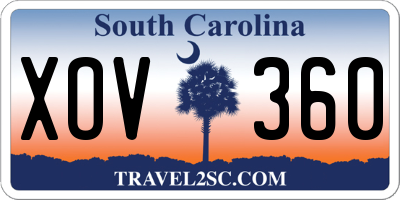 SC license plate XOV360