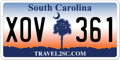 SC license plate XOV361