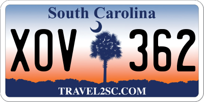 SC license plate XOV362