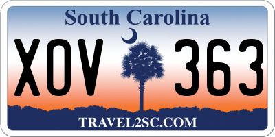 SC license plate XOV363
