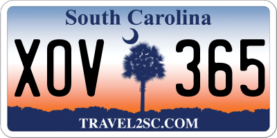 SC license plate XOV365