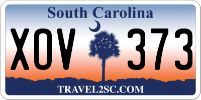 SC license plate XOV373