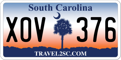 SC license plate XOV376