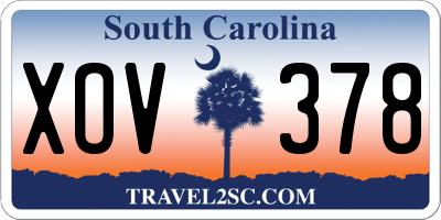 SC license plate XOV378