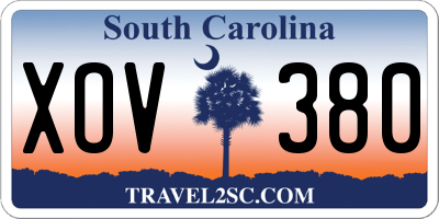 SC license plate XOV380