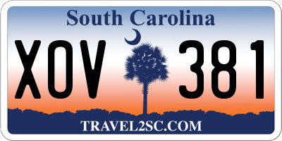 SC license plate XOV381