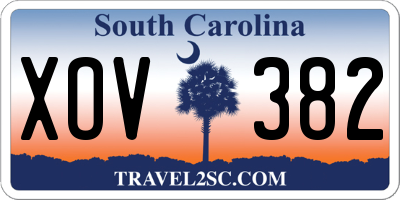 SC license plate XOV382