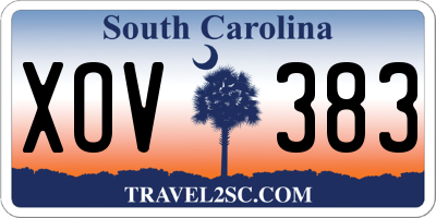 SC license plate XOV383
