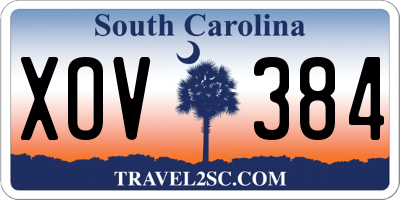 SC license plate XOV384
