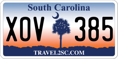 SC license plate XOV385