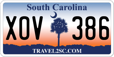 SC license plate XOV386