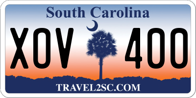 SC license plate XOV400