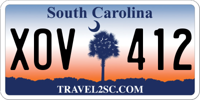 SC license plate XOV412