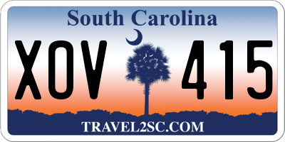 SC license plate XOV415
